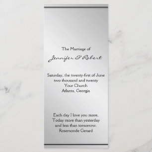Programme de mariage Silver Elegance