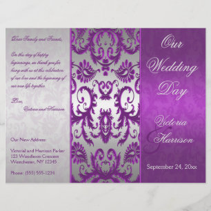 Programme de mariage Silver et Purple Damask II