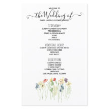 Programme de mariage simple aux fleurs sauvages