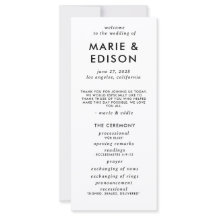 Programme de mariage simple minimaliste moderne