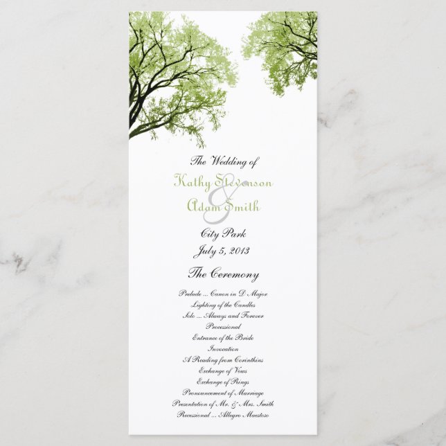 Programme de mariage Spring Trees 2 (Devant)