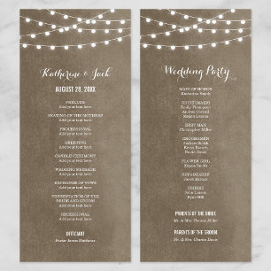 Programme de mariage Taupe String Lights