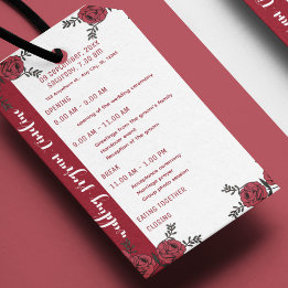 Programme de mariage Timeline Rose rouge Floral