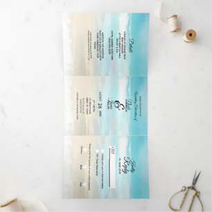 Programme de mariage trifolié côtier rustique de p
