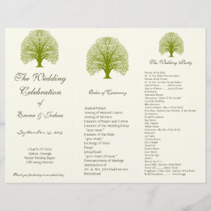 Programme de mariage triptyque à l'arbre à vrille