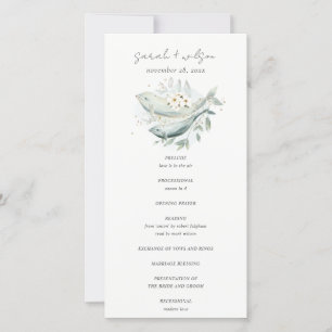Programme de mariage turquoise de poissons floraux