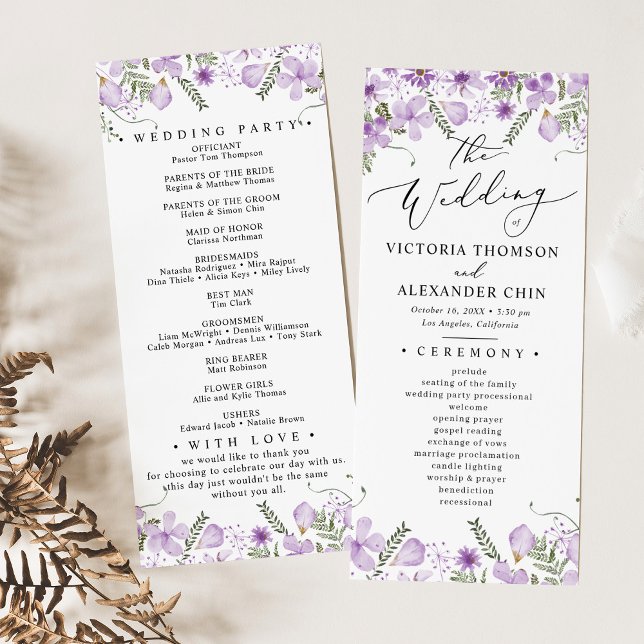 Programme de mariage végétal pourpre (Créateur téléchargé)