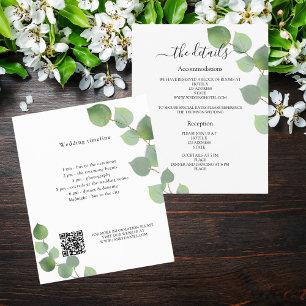 Programme de mariage vert eucalyptus détails QR