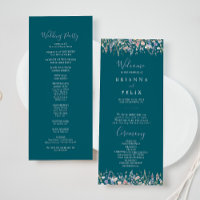 Programme de mariage vert Fleur sauvage multicolor