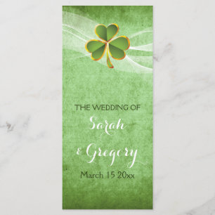 Programme de mariage vert pour le trèfle et le voi