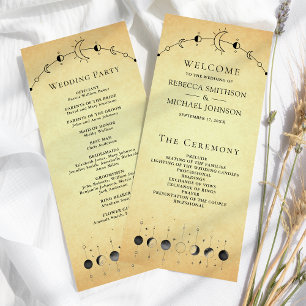 Programme de mariage vintage de Lune noire céleste