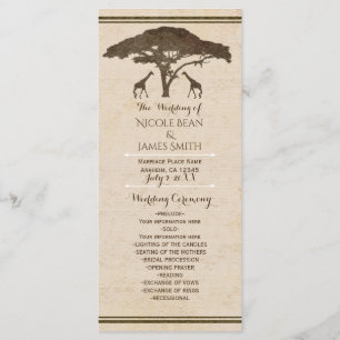Programme de mariage vintage sur le thème des gira