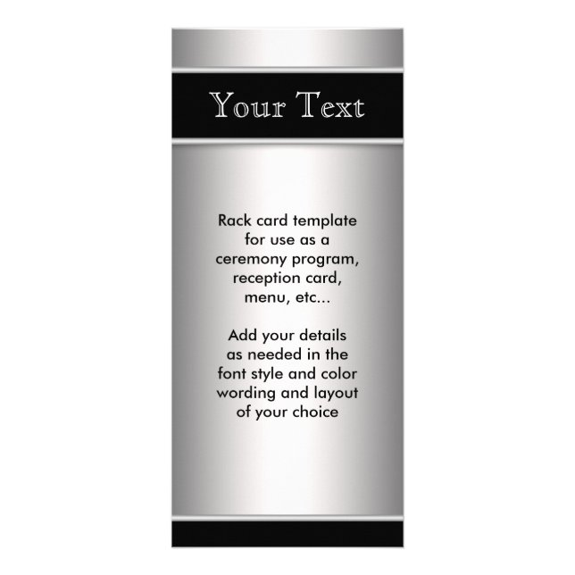 Programme de menu argent et noir (Devant)