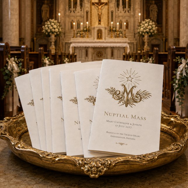 Programme de messe catholique de nuptialité au mon (Créateur téléchargé)