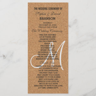 Programme de monogramme Mariage de liège à vin rus