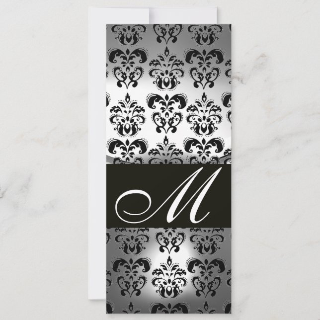 PROGRAMME DE PARTI MARITIME BLACK WHITE DAMASK (Devant)