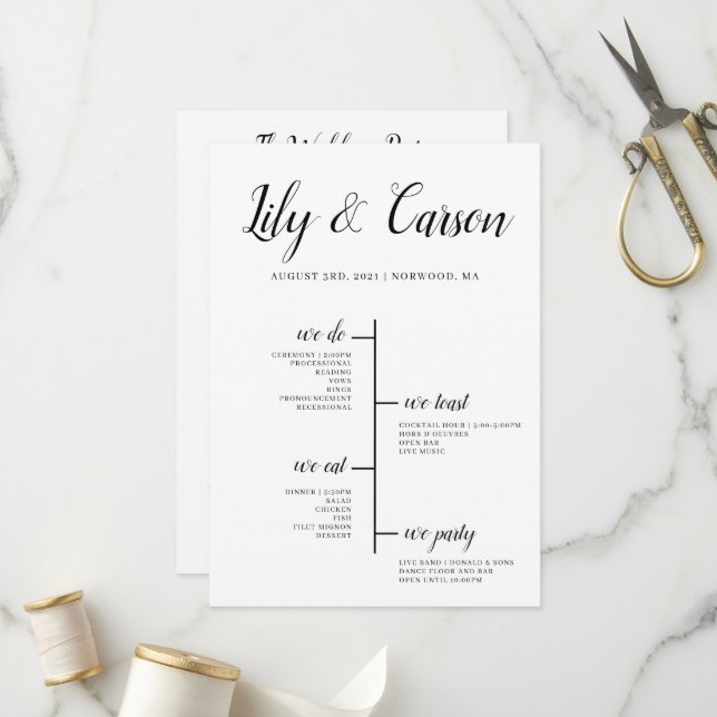 Programme de planning de mariage Meilleur Jour de  (Devant/Arrière en situation)