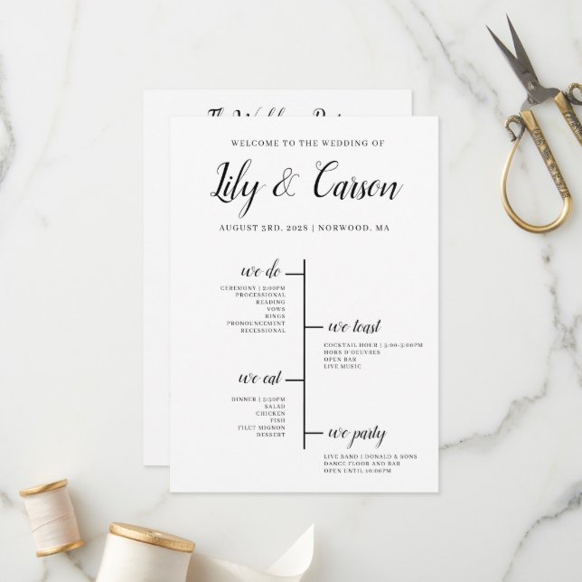 Programme de planning de mariage Meilleur jour jam (Devant/Arrière en situation)