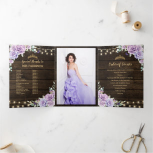Programme de Quinceañera de Forêt Enchantée Floral