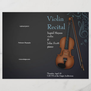 Programme de récital plié violon alto Black & Blue