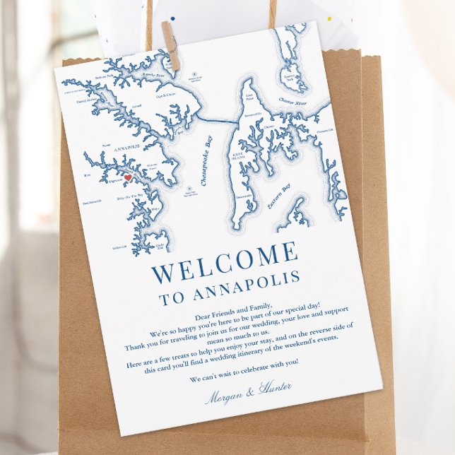 Programme de week-end de mariage à Historic London (Historic London Town Wedding Weekend Itinerary Card Annapolis Wedding Schedule by Coastal Map Design)