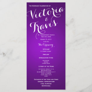 Programme Designer Text Purple Wedding Program