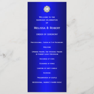 Programme Diamants et perles Mariage bleu