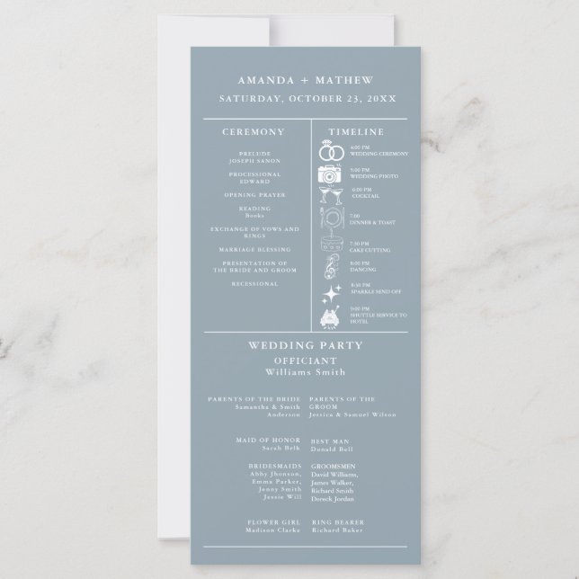 Programme d'infographie minimaliste de Mariage ble (Devant)