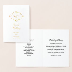 Programme d'ordre de service du Mariage Real Gold 