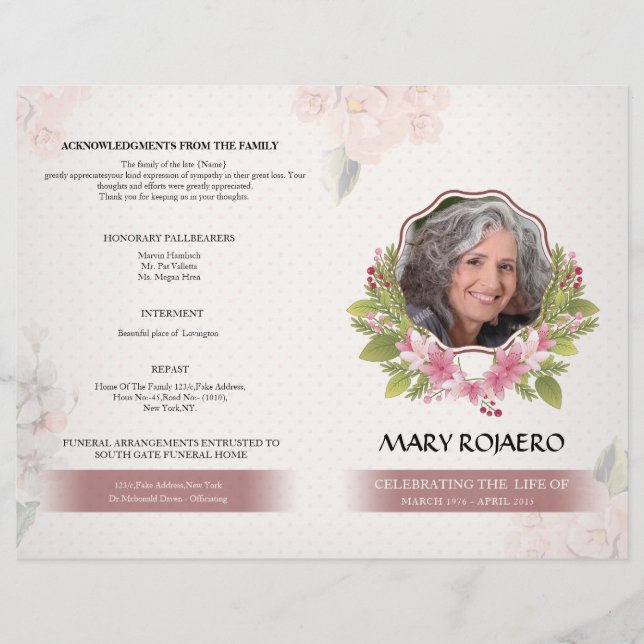 Programme d'ordre funéraire Circulaire d'informati (Devant)