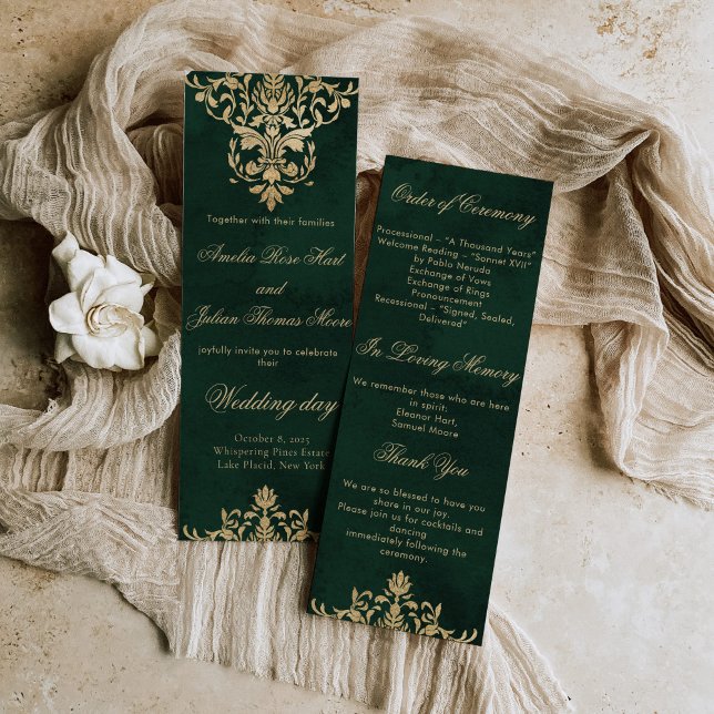 Programme d'ornement victorien vert et Mariage or (Créateur téléchargé)
