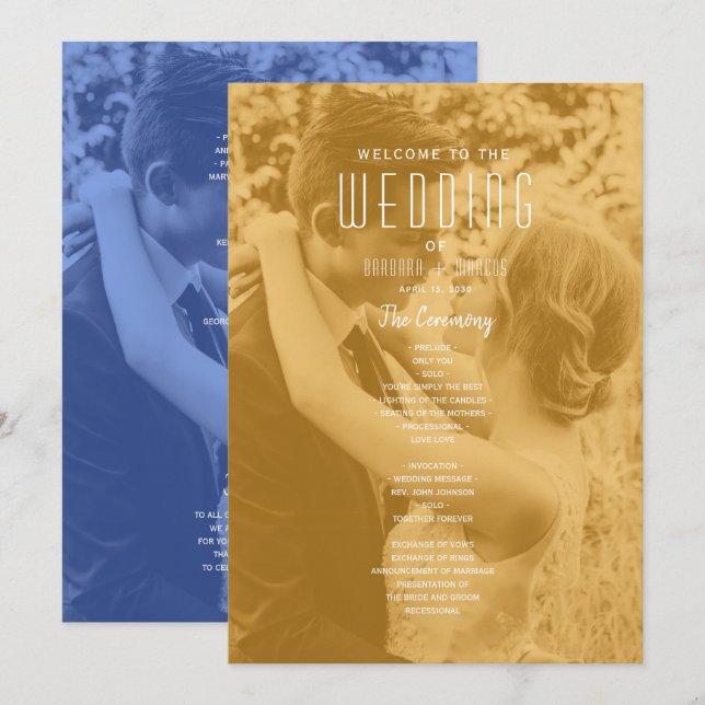 Programme Double Photo de mariage (Devant / Derrière)