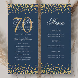 Programme du 70e anniversaire confettis bleu marin