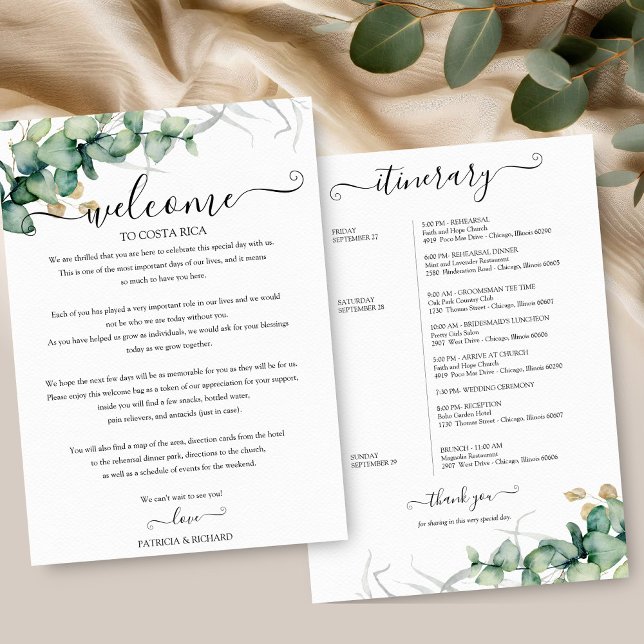 Programme du Mariage de Weekend pour les Invités V (Créateur téléchargé)