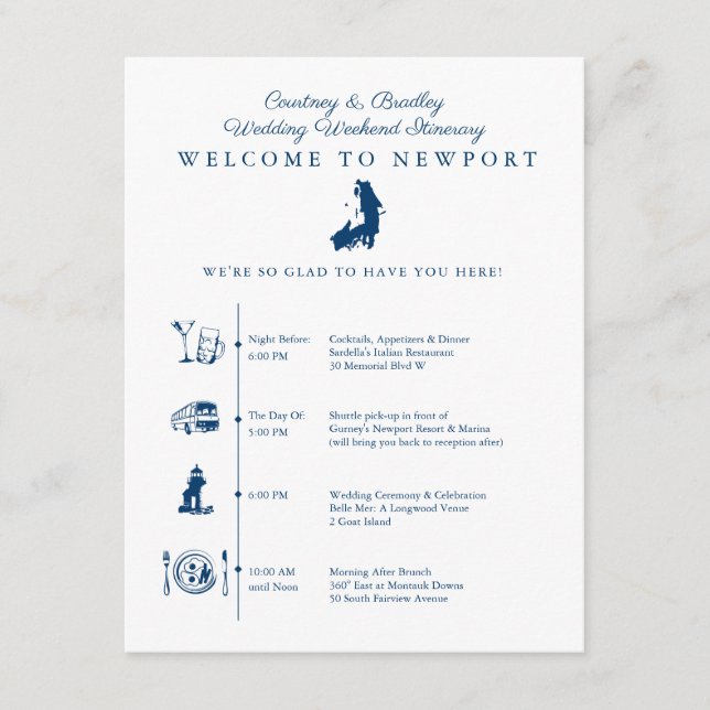 Programme du week-end de mariage à Newport RI (Devant)