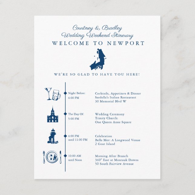 Programme du week-end de mariage à Newport RI (Devant)