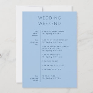 Programme du week-end de mariage côtier bleu paste