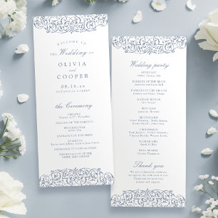 Programme Dusty Blue Vintage Ornate Frame Classic Mariage
