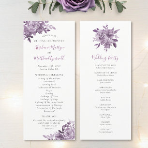 Programme Dusty Mauve Floral Rose Mariage d'aquarelle