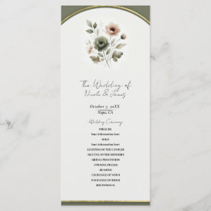 Programme Dusty Olive rose & or Aquarelle Mariage Floral
