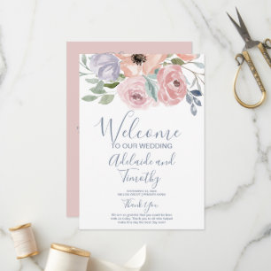 Programme Dusty Rose Florals Mariage