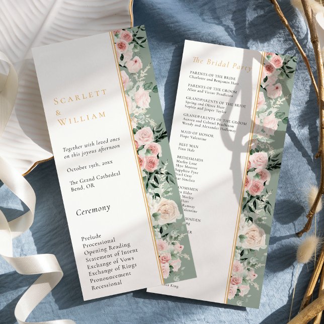 Programme Dusty Rose Gold Sage Vert Mariage moderne (Créateur téléchargé)
