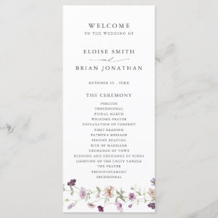Programme Dusty Violet Lavender Fleur sauvage Jardin Mariage