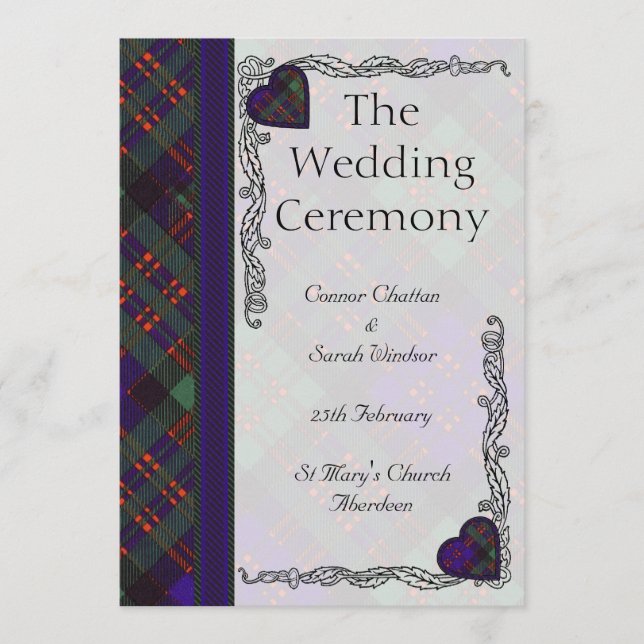 Programme écossais de mariage Tartan - Macdonald C (Devant)