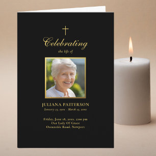 Programme Elégant Black Gold Photos Funérailles Ordre de ser