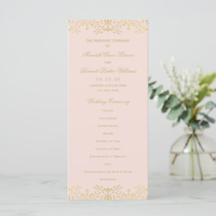Programme Élégant Blush Gold Vintage Glamor Mariage