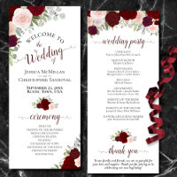Elégant Boho Bourgogne Aquarelle Mariage Floral