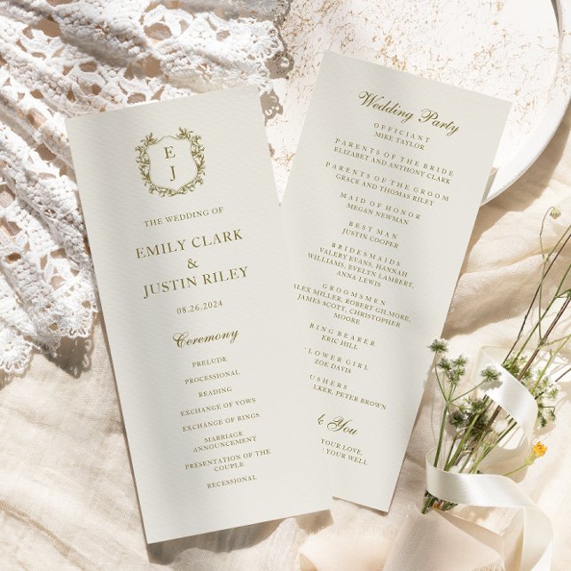 Programme Élégant Classic Golden Crest Mariage (Créateur téléchargé)