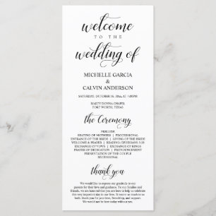 Programme Elegant Classy, Écriture noire, Cérémonie Mariage