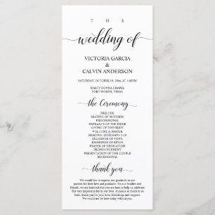 Programme Elegant Classy, Écriture noire, Cérémonie Mariage